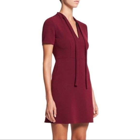 THEORY Tie-Neck A-Line Dress - Size 2 - Picture 4 of 5